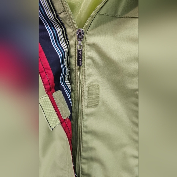 Mackintosh of New England Womens Green Blue Red Stripe Spring Coat Women's Lg - Picture 7 of 7